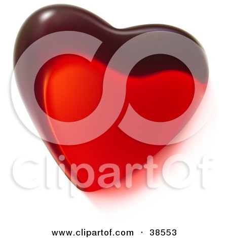 Clipart Illustration of a Single Red Glass Heart by dero