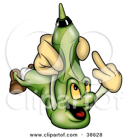 Clipart Illustration of a Hand Gripping A Green Marker by dero