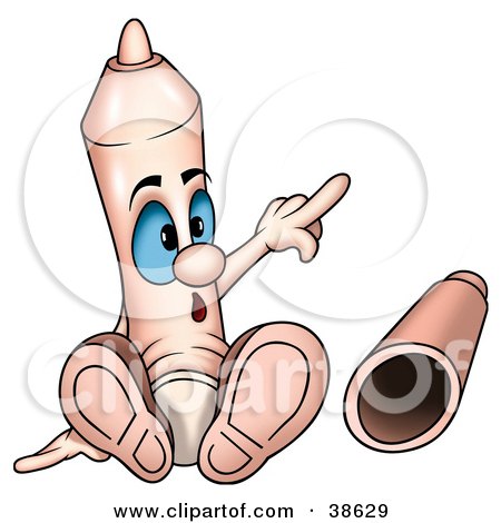 Clipart Illustration of a Pale Pink Marker Sitting With Its Cap Off And Pointing Right by dero