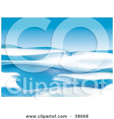 Clipart Illustration of Light Glistening On A Blue And White Ice Floe In The Arctic by dero