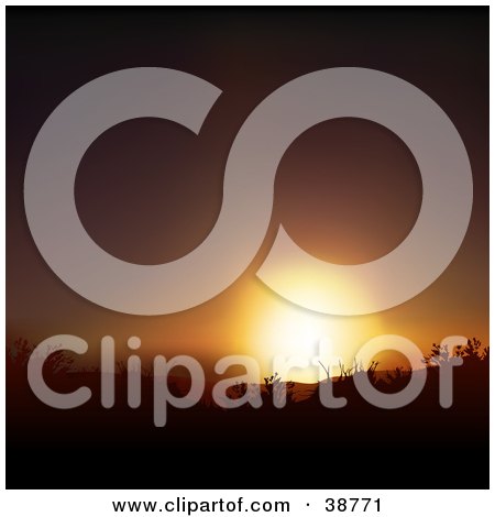 Clipart Illustration of a Burst Of Sunlight In A Sunset Sky by dero