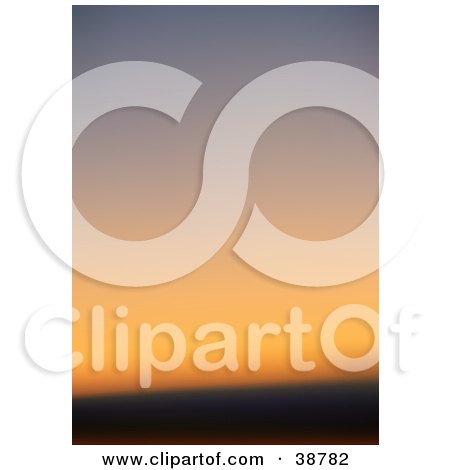 Clipart Illustration of a Blurred Orange Sunset Sky by dero