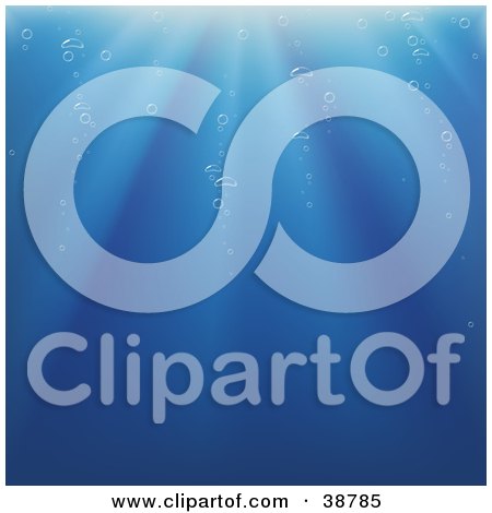 Clipart Illustration of Bubbles In Underwater Sunshine by dero