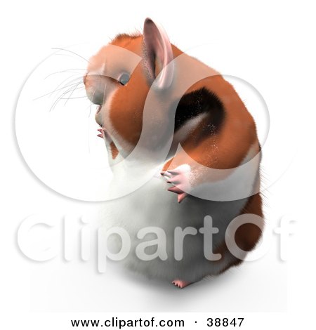 Clipart Illustration of Hammy The Productive Hamster In Profile, Facing Left by Leo Blanchette