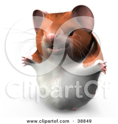 Clipart Illustration of Hammy The Productive Hamster Smiling And Holding His Arms Out by Leo Blanchette