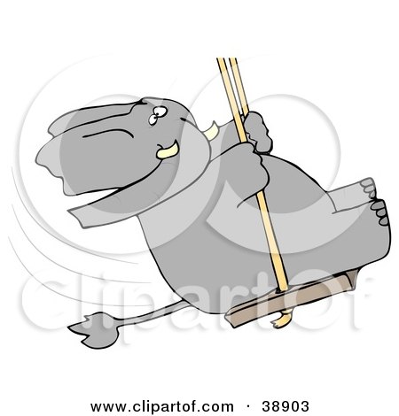 Clipart Illustration of a Playful Elephant Swinging by djart