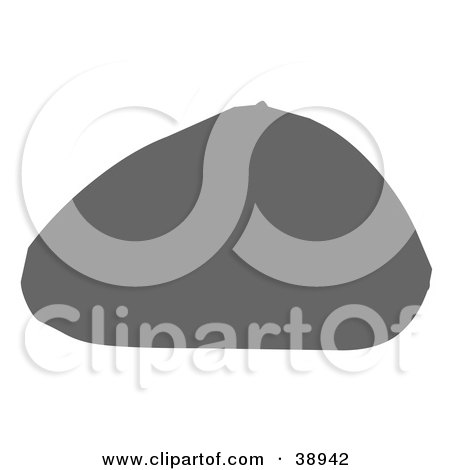 Clipart Illustration of a Gray Silhouetted Rounded Boulder by Tonis Pan