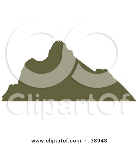 Clipart Illustration of a Brown Silhouetted Mountain by Tonis Pan