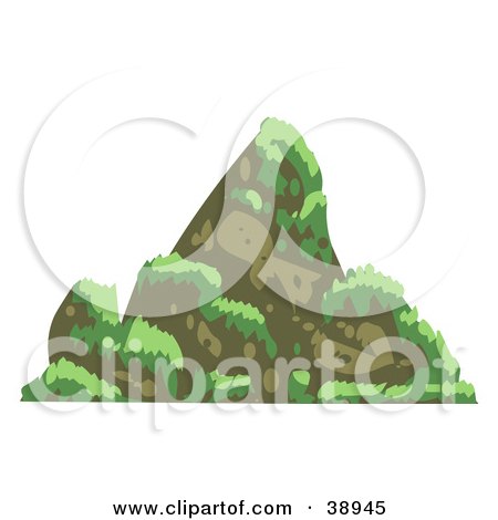 Clipart Illustration of a Steep Mountain With Grass On The Side by Tonis Pan