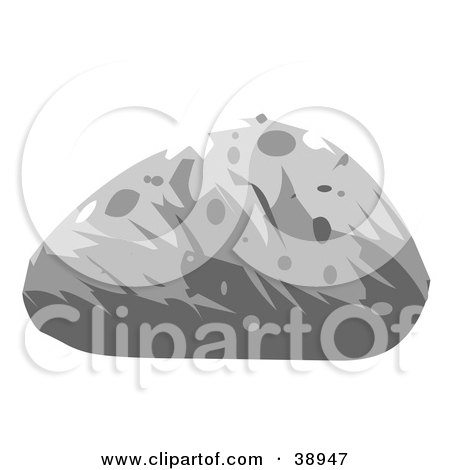 Clipart Illustration of a Gray Rounded Boulder by Tonis Pan