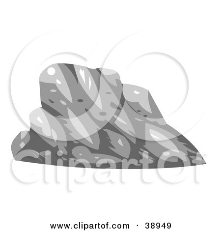 Clipart Illustration of a Gray Lopsided Boulder by Tonis Pan