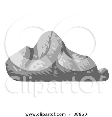 Clipart Illustration of a Gray Triangular Boulder by Tonis Pan
