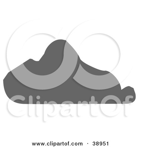 Clipart Illustration of a Gray Silhouetted Triangular Boulder by Tonis Pan