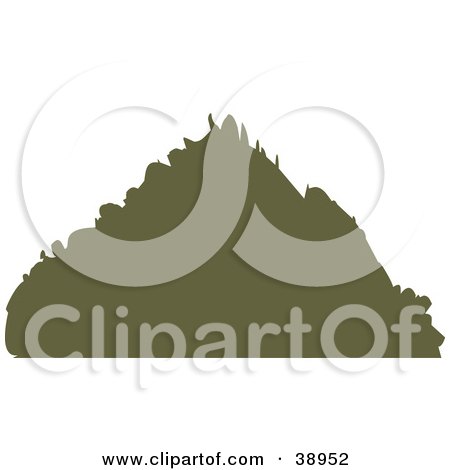 Clipart Illustration of a Brown Silhouetted Triangular Mountain by Tonis Pan
