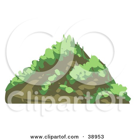Clipart Illustration of a Grassy Mountain by Tonis Pan