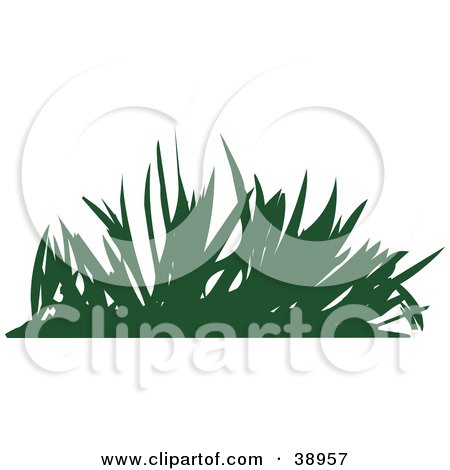 Clipart Illustration of Green Silhouetted Grasses by Tonis Pan