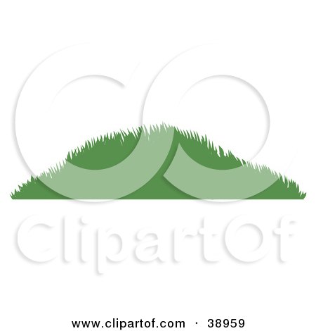 Clipart Illustration of a Grassy Green Silhouetted Berm by Tonis Pan