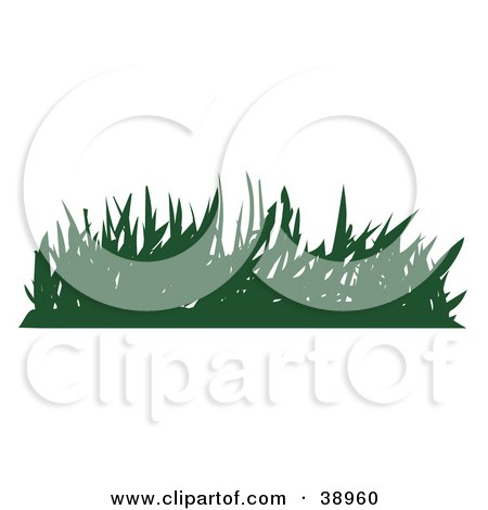 Clipart Illustration of a Tuft of Silhouetted Green Turf by Tonis Pan