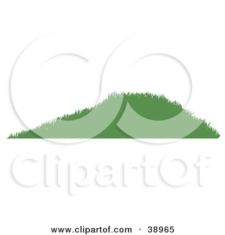 Clipart Illustration of a Grassy Green Silhouetted Hill by Tonis Pan