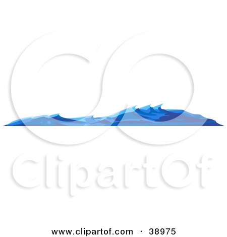 Clipart Illustration of Blue Sea Waves On The Surface Of The Ocean by Tonis Pan