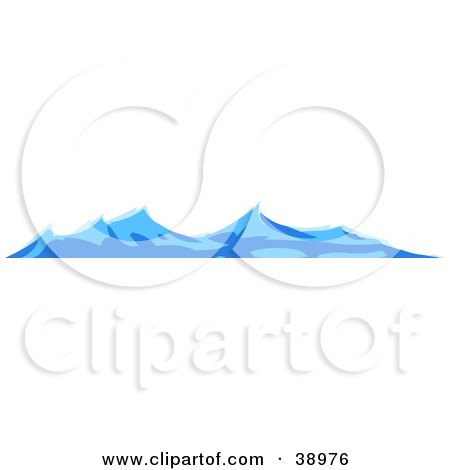 Clipart Illustration of Turbulent Blue Waves On The Surface Of The Sea by Tonis Pan