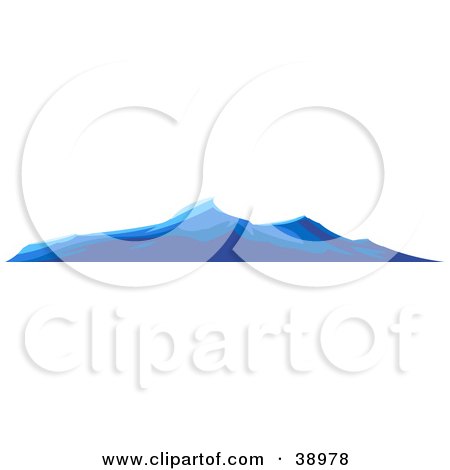 Clipart Illustration of Blue Turbulent Waves On The Surface Of The Ocean by Tonis Pan
