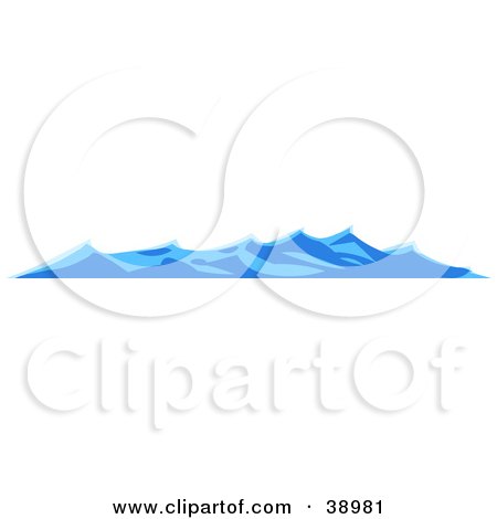 Clipart Illustration of Rolling Blue Waves On The Surface Of The Sea by Tonis Pan