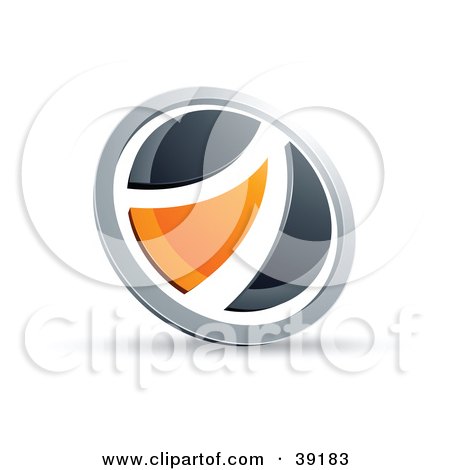 Clipart Illustration of a Pre-Made Logo Of A Black And Orange Round Button by beboy