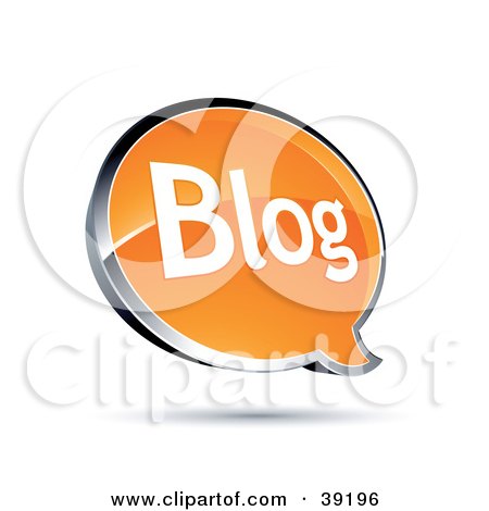 Clipart Illustration of a Shiny Orange Blog Chat Window by beboy