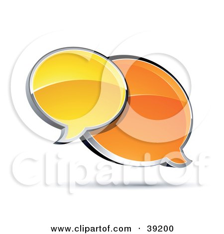 Clipart Illustration of Two Shiny Orange And Yellow Instant Messenger Windows by beboy