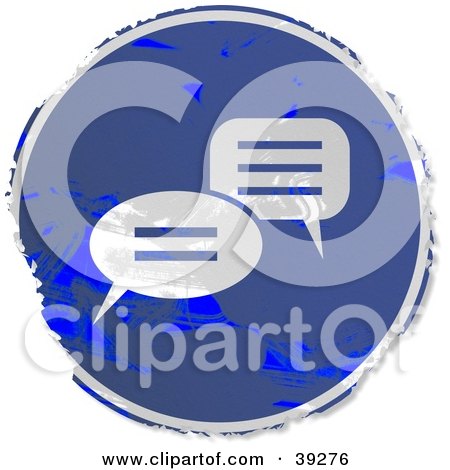 Clipart Illustration of a Grungy Blue Circular Instant Messenger Sign by Prawny