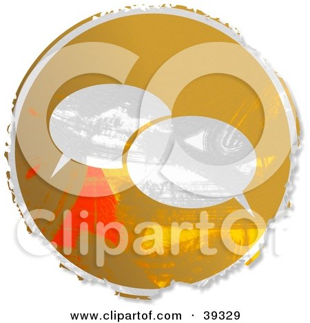 Clipart Illustration of a Grungy Orange Circular Instant Messenger Sign by Prawny