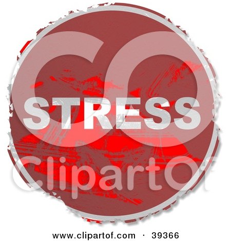 Clipart Illustration of a Grungy Red Circular Stress Sign by Prawny