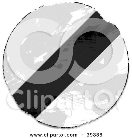 Clipart Illustration of a Grungy Circular Restriction Sign by Prawny