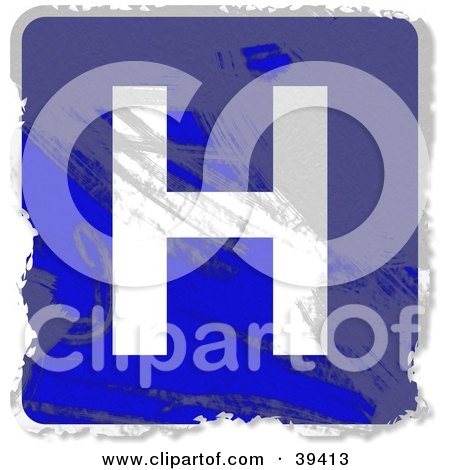 Clipart Illustration of a Blue Grungy Square Hospital Sign by Prawny
