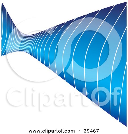 Clipart Illustration of a Wall Of Blue With White Lines, Bouncing Off Of A Surface In The Background And Heading Back Towards The Foreground by Arena Creative