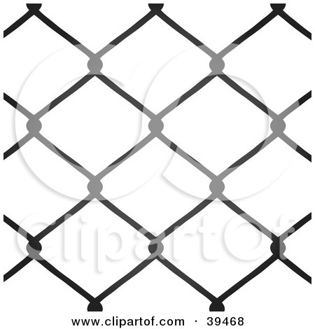 Clipart Illustration of a Chain Link Fence Background Silhouetted On White by Arena Creative
