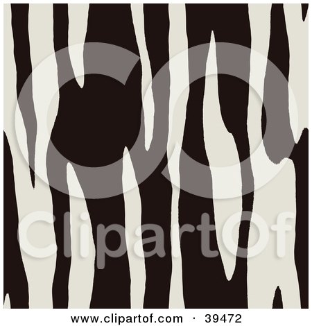 Clipart Illustration of a Black And White Zebra Lined Print Background by Arena Creative