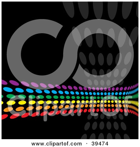 Clipart Illustration of a Dotted Rainbow Line Bouncing Off Of A Gray Dotted Trail by Arena Creative