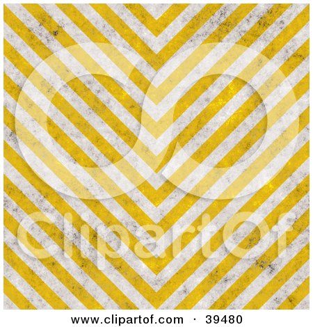 Clipart Illustration of V Shaped Yellow And White Hazard Stripes by Arena Creative