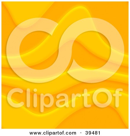 Clipart Illustration of a Background Of Orange And Yellow Grooved Waves by Arena Creative