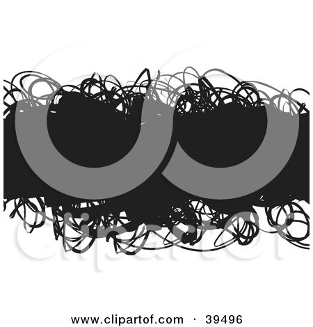 Clipart Illustration of a Black Text Box With Doodles On A White Background by Arena Creative