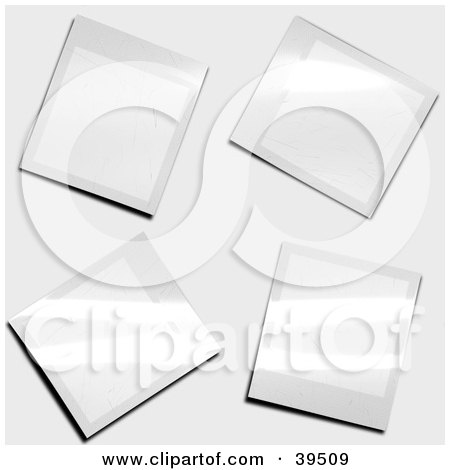 Clipart Illustration of Four Blank Photographs On An Off White Background by Arena Creative