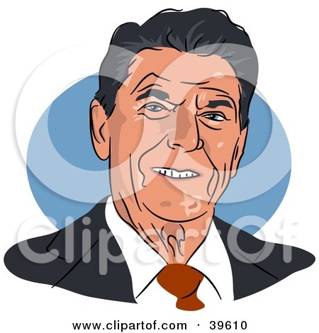 Clipart Illustration of American President Ronald Reagan by Prawny