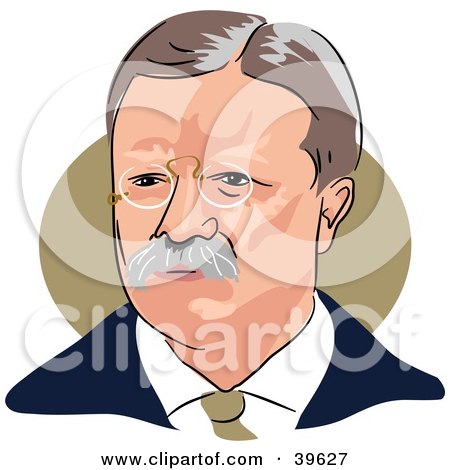 Clipart Illustration of American President Theodore Roosevelt by Prawny