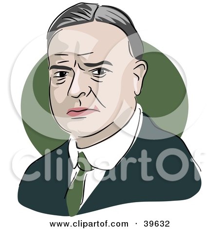 Clipart Illustration of American President Herbert Hoover by Prawny