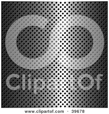 Clipart Illustration of a Shiny Metal Texture Background With Holes by KJ Pargeter