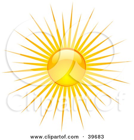 Clipart Illustration of a Shiny Summer Sun Casting Rays by KJ Pargeter
