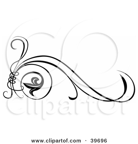 Clipart Illustration of a Tendril Tying Scrolls Together, With Long Stems by dero