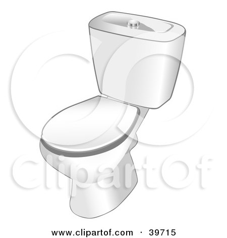 Clipart Illustration of a White Toilet In A Bathroom by dero
